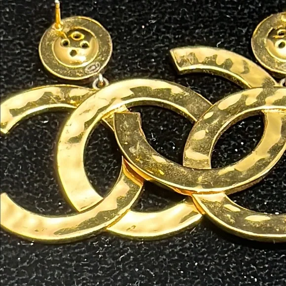 CHANEL Gold Logo Earrings - Picture 13 of 13